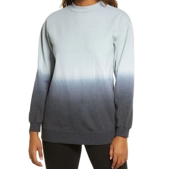 BP. Ladies Blue Gray Black Ombre Crew Sweatshirt - Size XXS - Picture 1 of 6